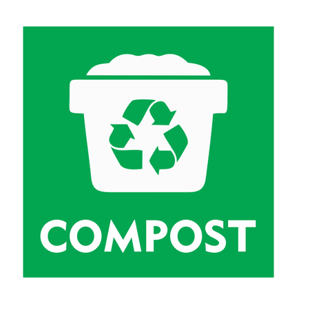 Compost bordje met afvalbak 10x10cm