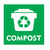 Compost bordje met afvalbak