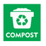 Compost bordje met afvalbak 10x10cm
