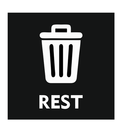 Rest afval bordje 10x10cm