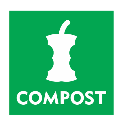 Compost bordje met appel 10x10cm