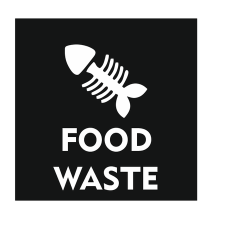 Food Waste Only met visgraat bordje 10x10cm
