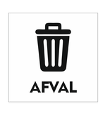 Afval bordje 10x10cm