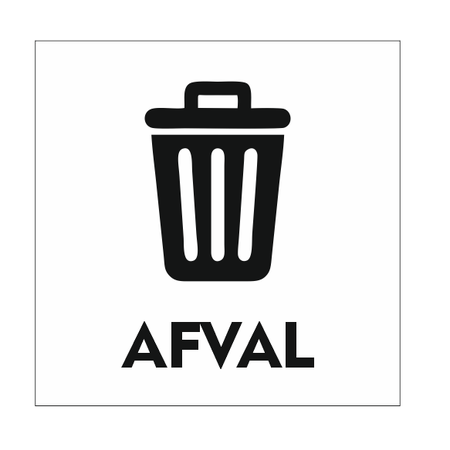 Afval bordje 10x10cm