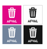 Afval bordje 10x10cm