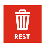 Rest afval bordje 10x10cm
