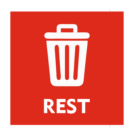 Rest afval bordje 10x10cm