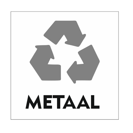 Recycle Metaal bordje 10x10cm