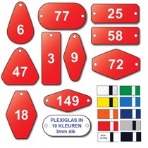 Nummerplaatjes Plexiglas