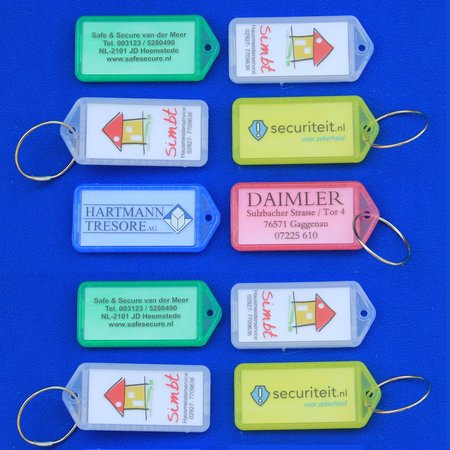 Openklapbare Sleutellabels 60x27mm met  reclamedruk  1000 stuks