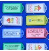 Openklapbare Sleutellabels 60x27mm met  reclamedruk  1000 stuks