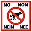 Bordje - Poepverbod voor honden in 4 talen 10x10cm
