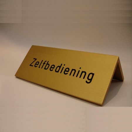 CombiCraft Aluminium tafelbord met 1,- of 2-zijdige gravering in diverse maten en kleuren