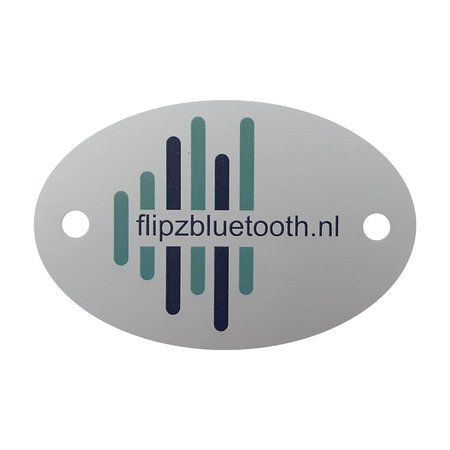 Aluminium logoplaatje ovaal 65x42,5mm voorzien van jouw logo