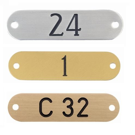 Aluminium deurbordje labelvorm met zwarte gravering