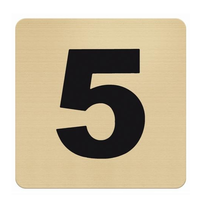 Messing nummerbordje met plexiglas achterkant