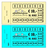 Knipkaarten  in zwarte druk op gekleurd papier per 100 stuks