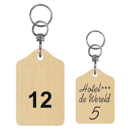 AURELIA gesatineerd Messing sleutelhanger met wartel en ring