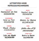 CASTEL massief Messing Hotelsleutelhanger incl. stootring en S-haak - in verschillende uitvoeringen leverbaar