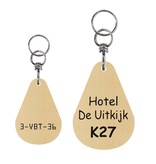 Gesatineerde Messing druppelvormige Hotelsleutelhanger CHARDON met wartel