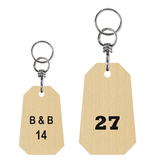 Gesatineerde Messing achthoekige Hotelsleutelhanger AREANE met wartel