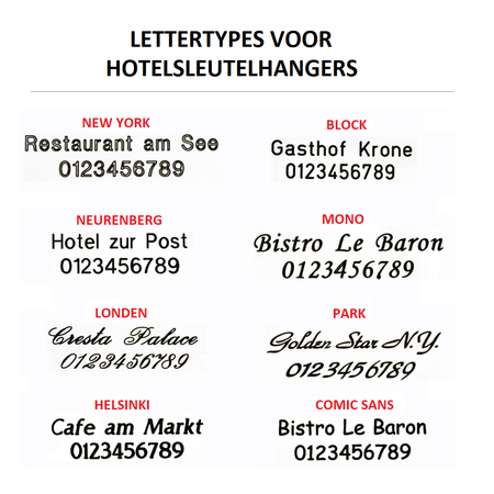 Quartier hotelsleutelhangers Messing 4mm dik Rechthoekig