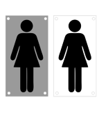 Dames toiletbordje zwart 88x46mm