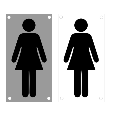 Dames toiletbordje zwart 88x46mm