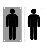 Heren toiletbordje zwart 88x46mm