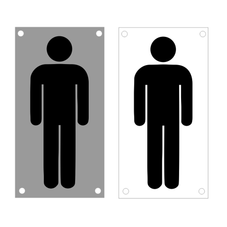 Heren toiletbordje zwart 88x46mm