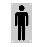 Heren toiletbordje zwart 88x46mm