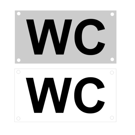 WC algemeen toiletbordje 88x46mm