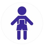 Jongens of Heren toiletbordje Aluminium Ø75mm met tape