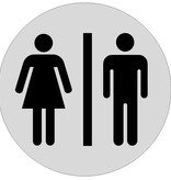 CombiCraft Toiletten - Mannen en Vrouwen toiletbordje Aluminium Ø75mm met tape