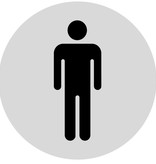 Heren toiletbordje Aluminium Ø75mm met tape