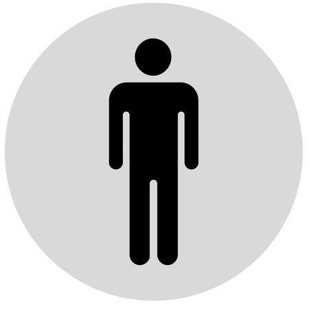 Heren toiletbordje Aluminium Ø75mm met tape