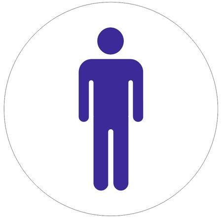 Heren toiletbordje Aluminium Ø75mm met tape