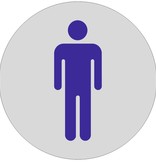 Heren toiletbordje Aluminium Ø75mm met tape