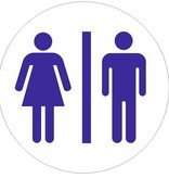 Toiletten - Mannen en Vrouwen toiletbordje Aluminium Ø75mm met tape