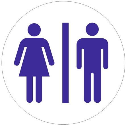 Toiletten - Mannen en Vrouwen toiletbordje Aluminium Ø75mm met tape