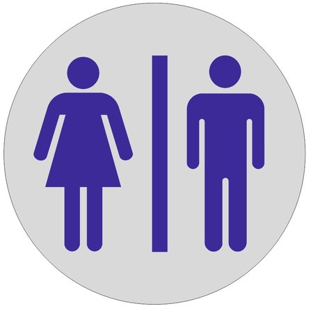 Toiletten - Mannen en Vrouwen toiletbordje Aluminium Ø75mm met tape