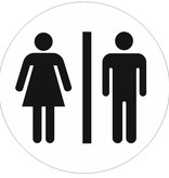 Toiletten - Mannen en Vrouwen toiletbordje Aluminium Ø75mm met tape