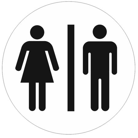 Toiletten - Mannen en Vrouwen toiletbordje Aluminium Ø75mm met tape