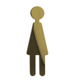 Dames symbool Toiletbordje Messing 150mm
