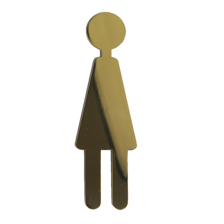 Dames symbool Toiletbordje Messing 150mm