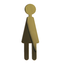 Dames symbool Toiletbordje Messing 150mm