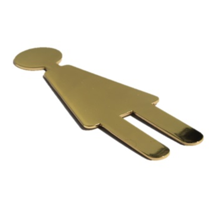 Dames symbool Toiletbordje Messing 150mm