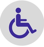 Invalide toiletbordje Aluminium Ø75mm met tape