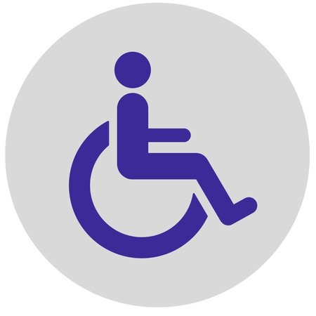 Invalide toiletbordje Aluminium Ø75mm met tape