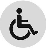 Invalide toiletbordje Aluminium Ø75mm met tape